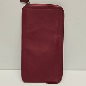 Levenger Genuine Burgundy Leather Travel Wallet Organizer